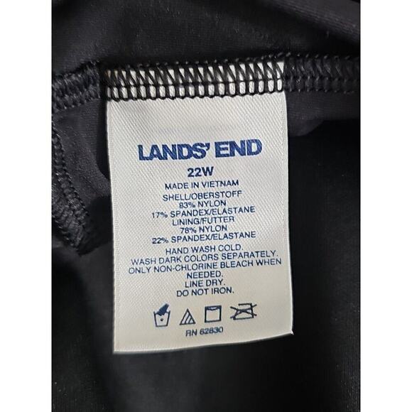 Lands'End ~Woman Plus Size 22W~ Black Swim Top Solid Adjustable Padded Tank. - Picture 9 of 9